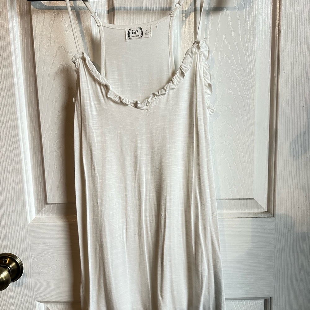 Maurices White Ruffle Camisole